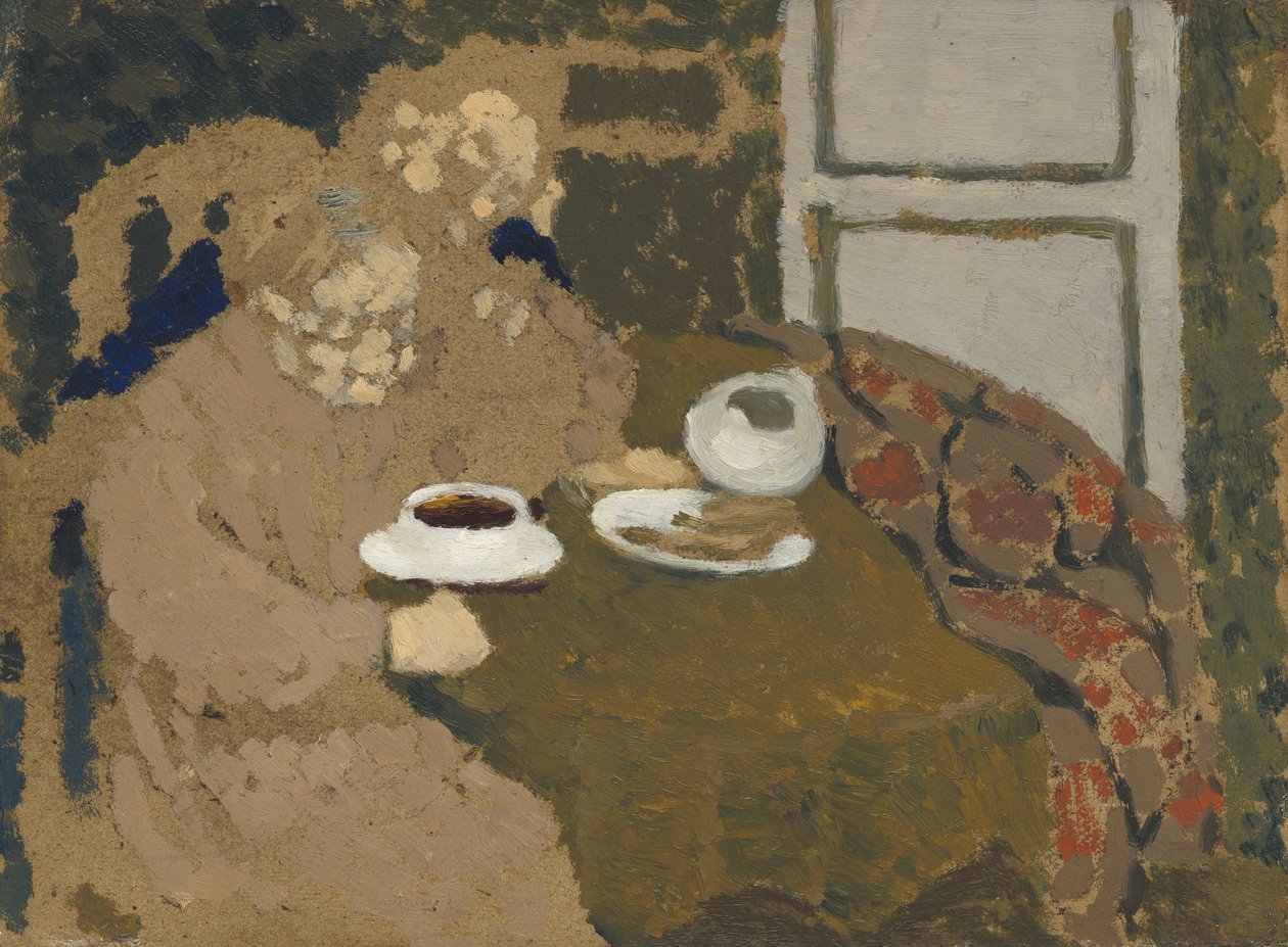 Kahve İçen İki Kadın, 1893 dolayları (karton üzerine yağlı boya) by Edouard Vuillard