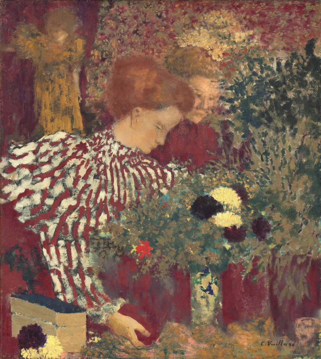 Çizgili Elbiseli Kadın by Edouard Vuillard