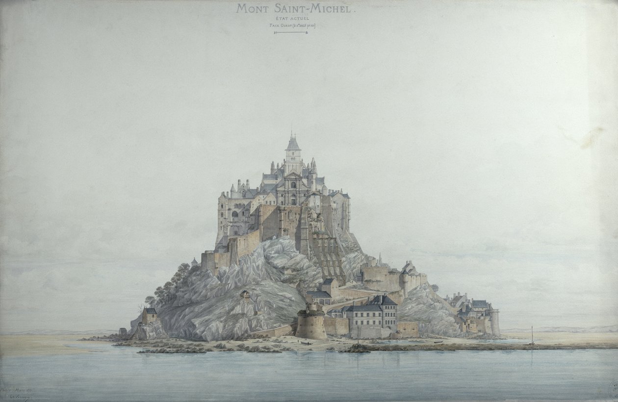 Mont Saint-Michel (batı tarafı), 1873 by Edouard-Jules Corroyer