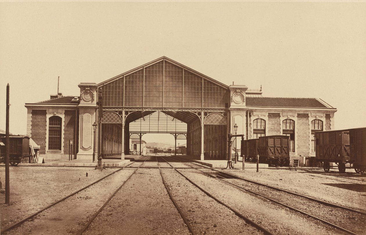 Toulon, Gare Toulon, Tren İstasyonu, 1861 veya sonrası. by Édouard Baldus