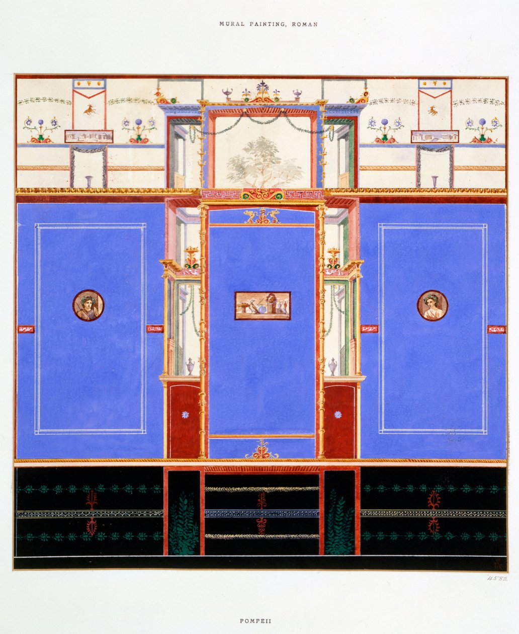 Duvar dekorasyonu, Dioscuri Evi, Pompeii by Edouard Clerievanse