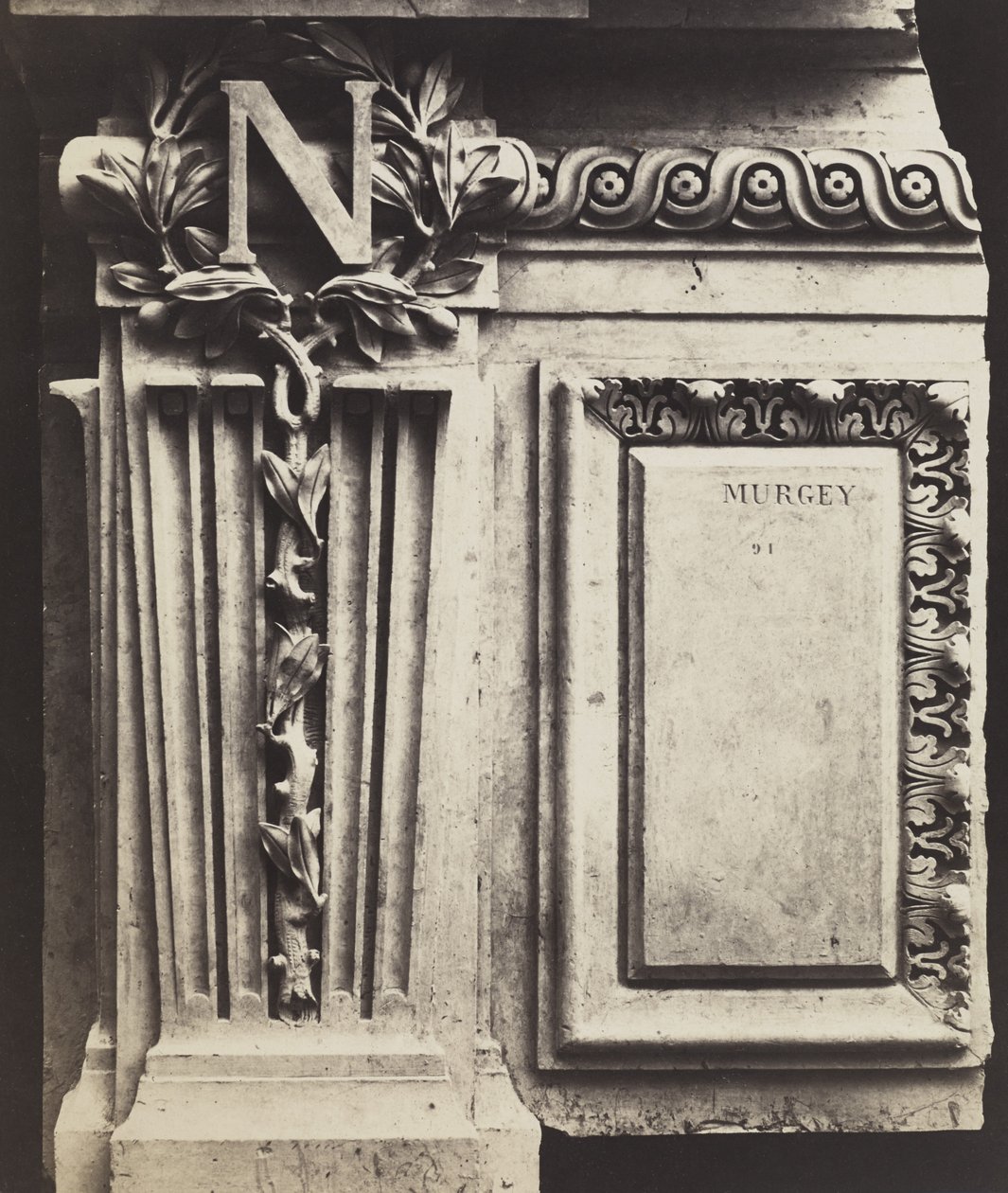 Dekoratif Öğe, Yeni Louvre, c.1856 (cam negatiften gümüş albüm baskısı) by Edouard Denis Baldus