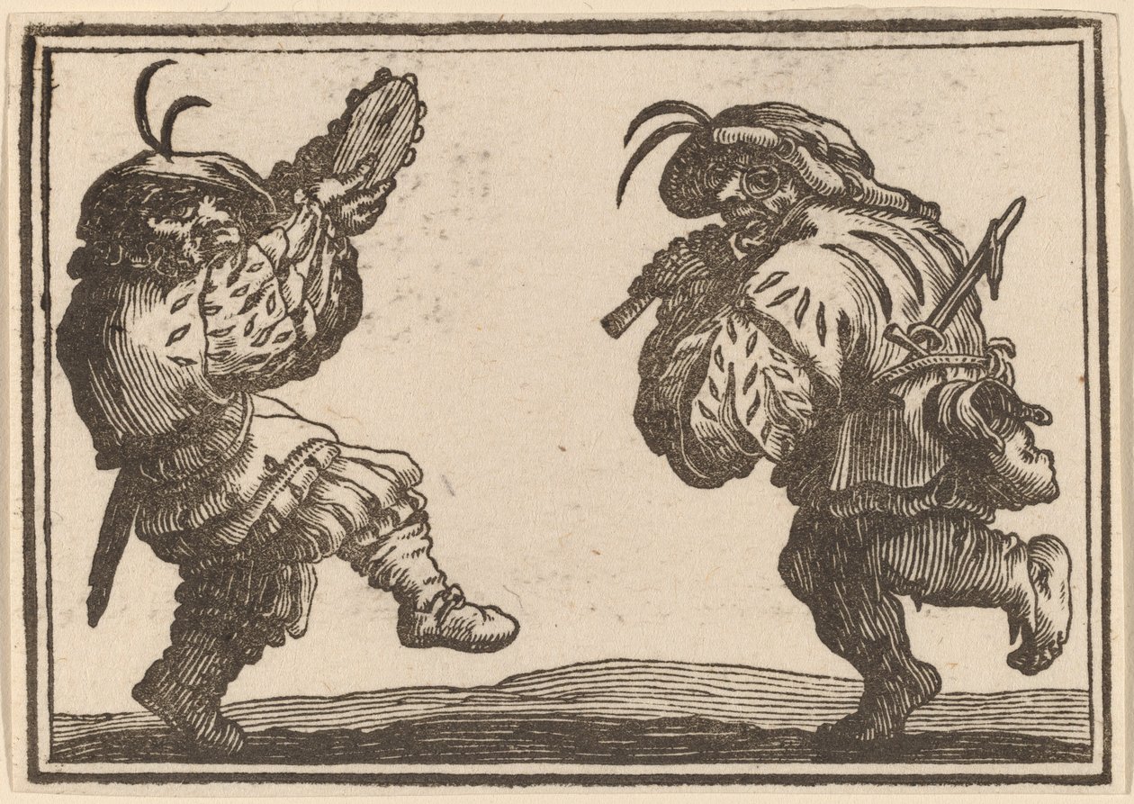 Flüt ve Tef ile Dansçılar by Edouard Eckman after Jacques Callot