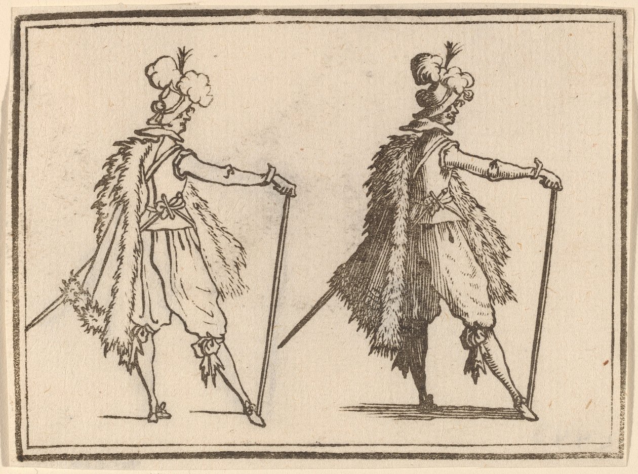 Bastonlu beyefendi by Edouard Eckman after Jacques Callot