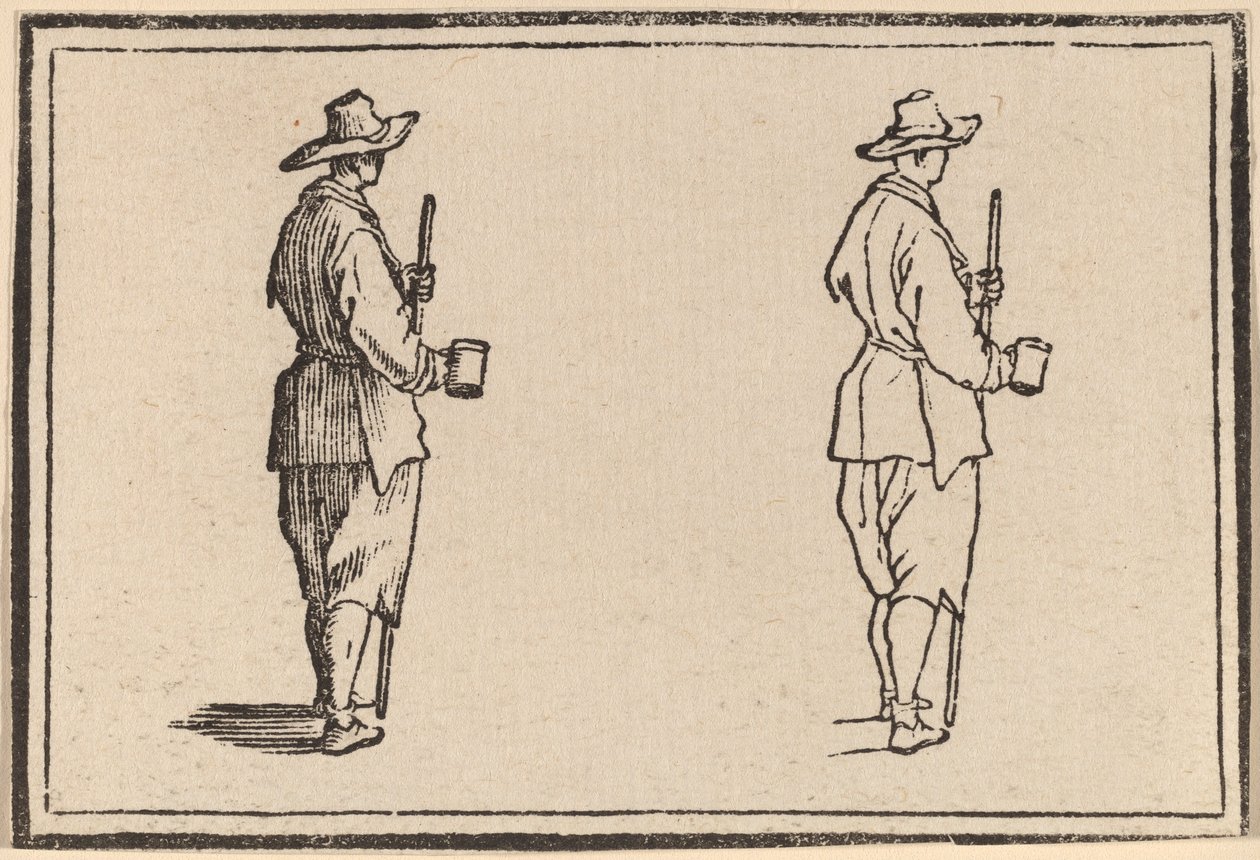 Bir Kupa ile Köylü by Edouard Eckman after Jacques Callot