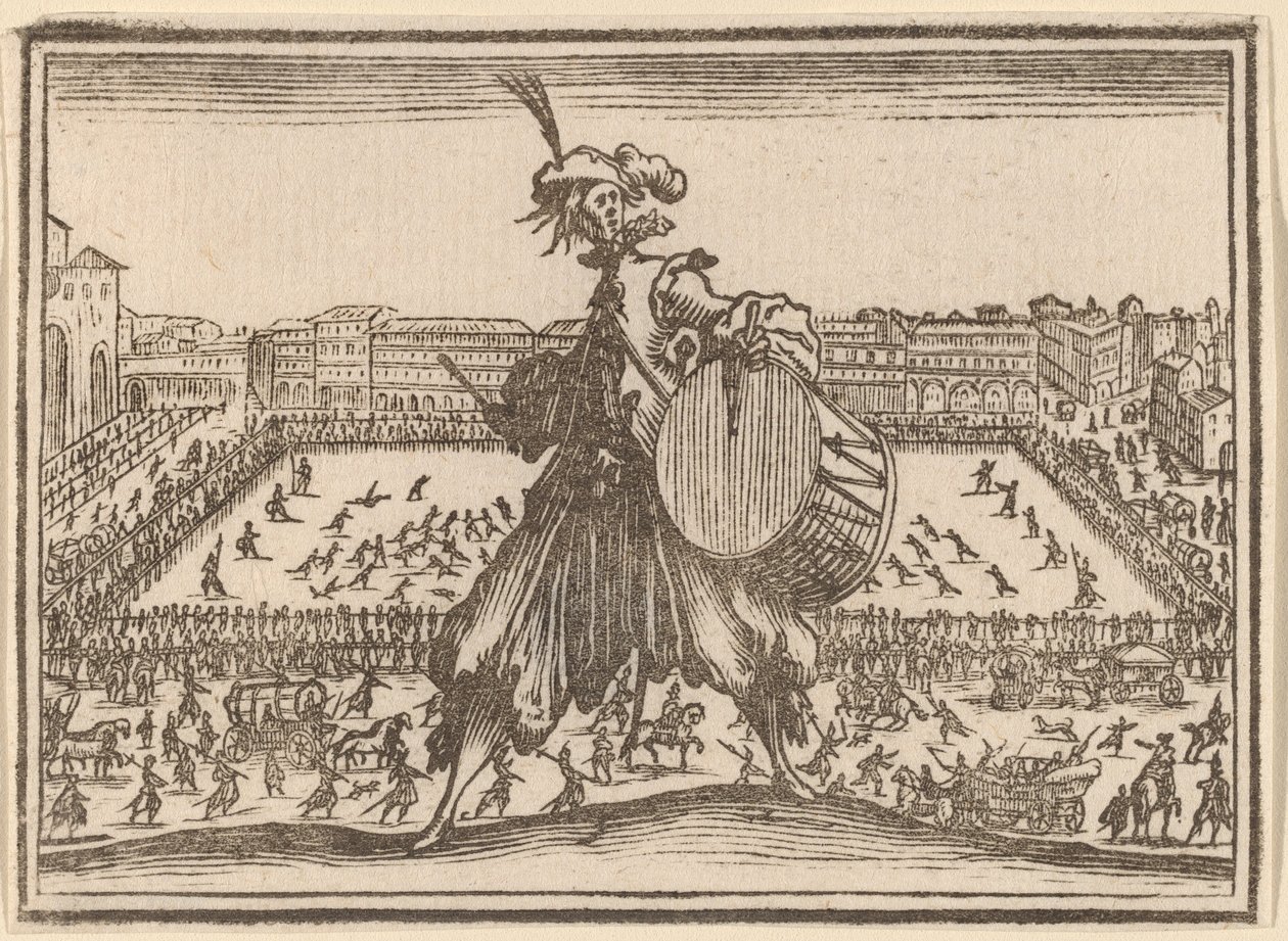 Piazza Santa Croce, Floransa by Edouard Eckman after Jacques Callot
