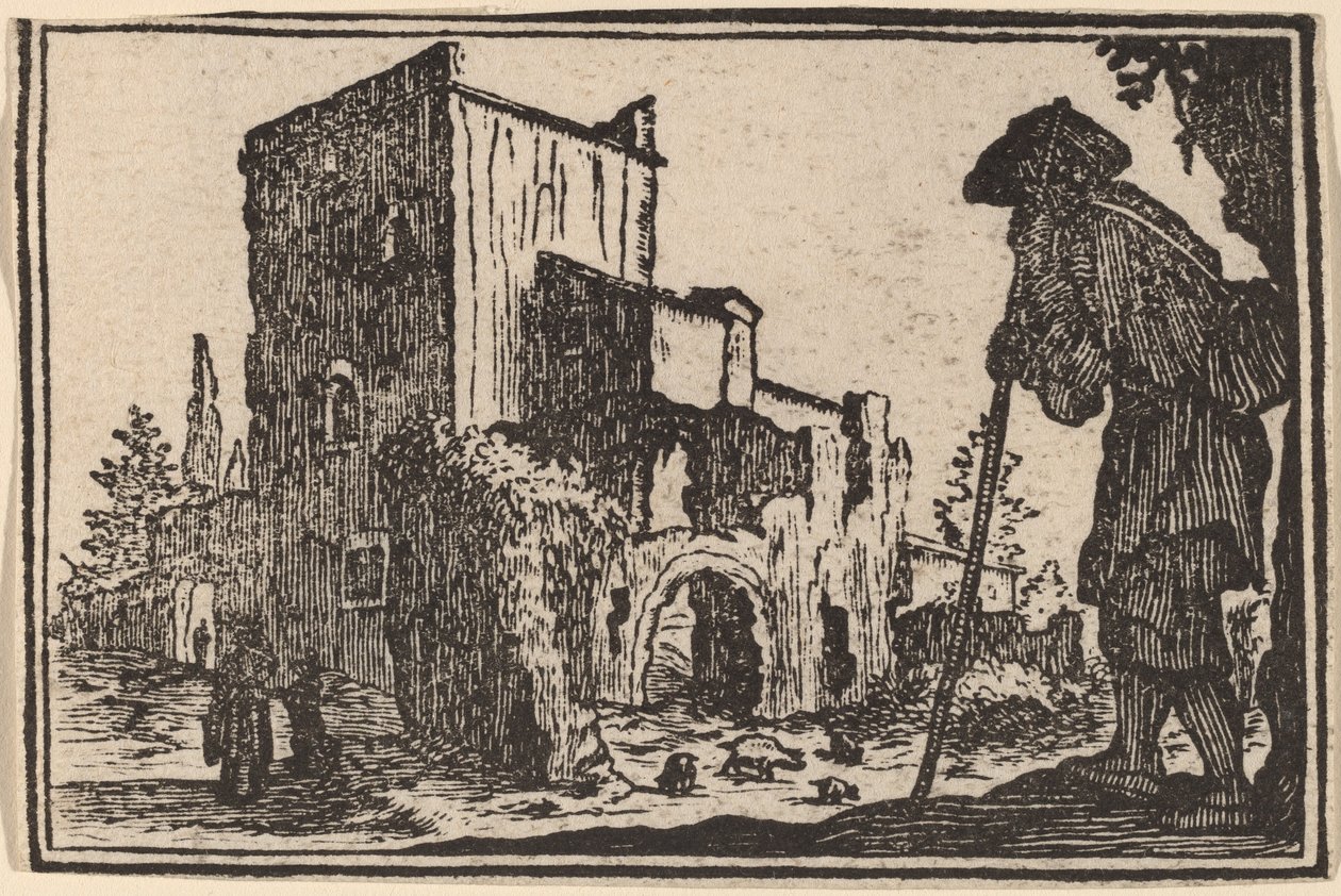 Çoban ve Harabeler by Edouard Eckman after Jacques Callot