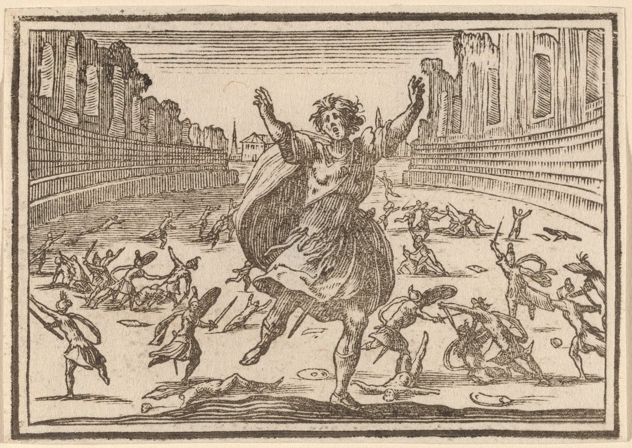 Bir Roma Sirki'nde Çatışma by Edouard Eckman after Jacques Callot