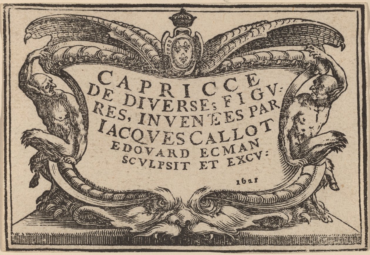 "The Capricci" için Başlık Sayfası by Edouard Eckman after Jacques Callot