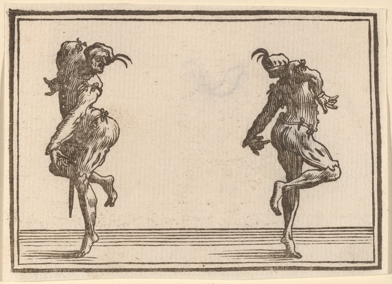 Dans eden iki pantalon by Edouard Eckman after Jacques Callot