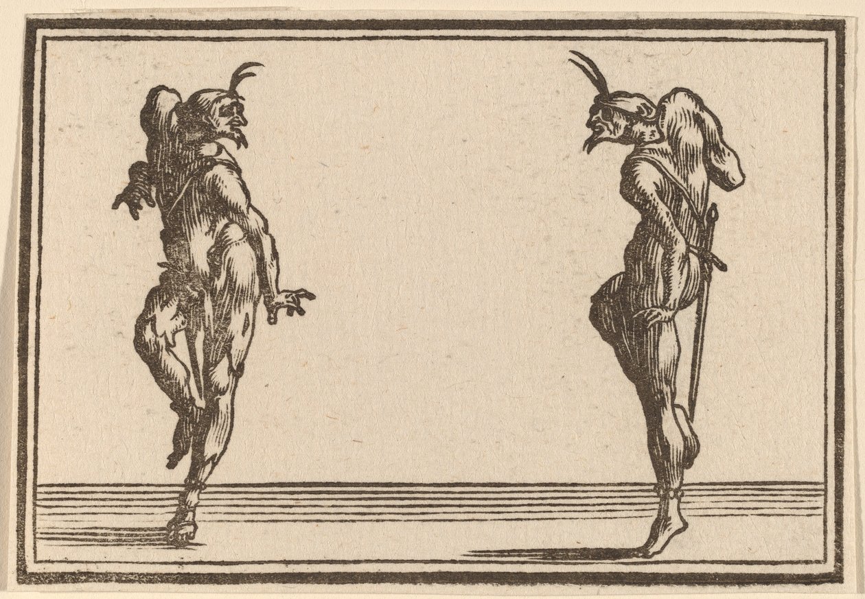Dans eden iki pantalon by Edouard Eckman after Jacques Callot