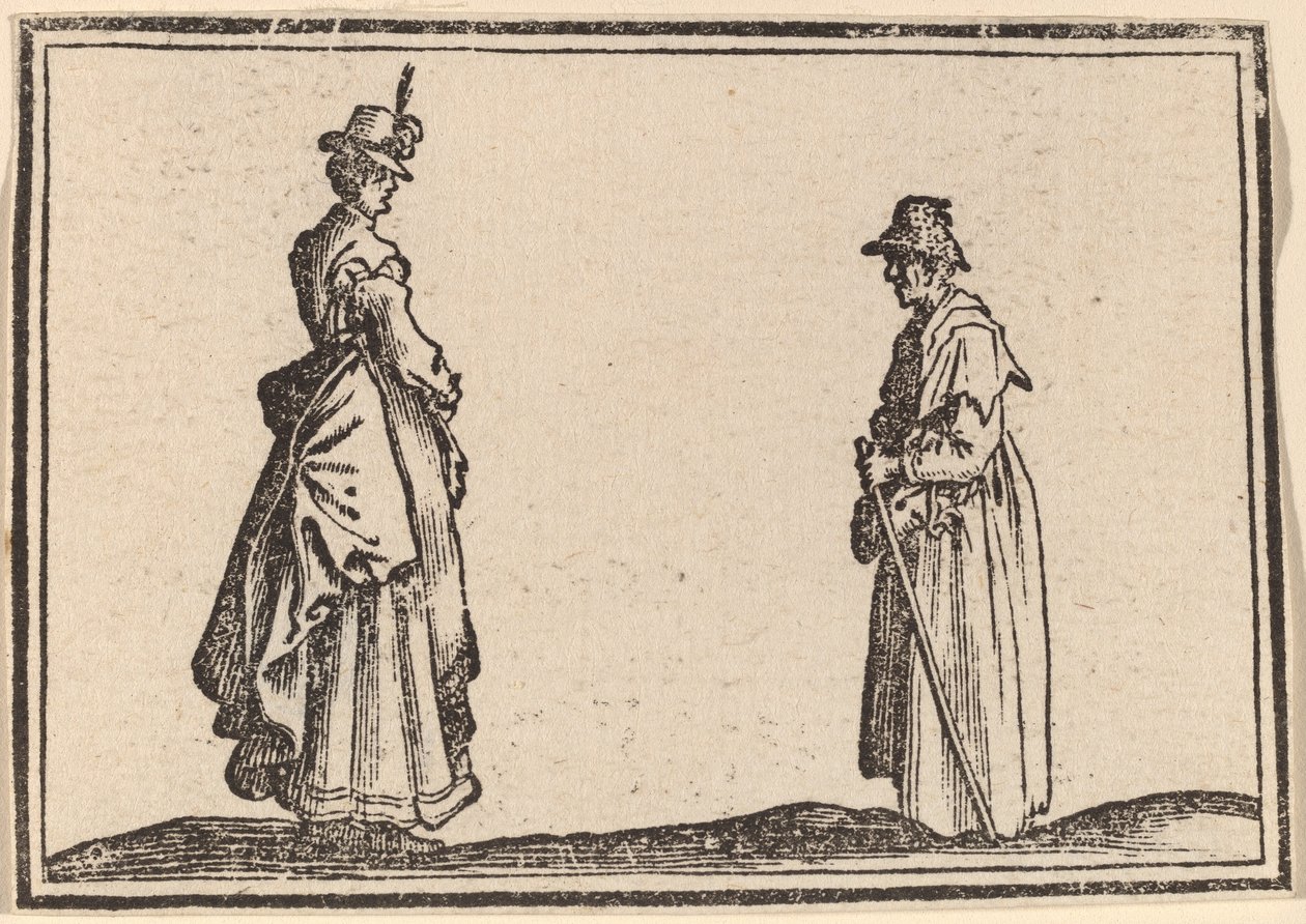 Profildeki İki Kadın by Edouard Eckman after Jacques Callot
