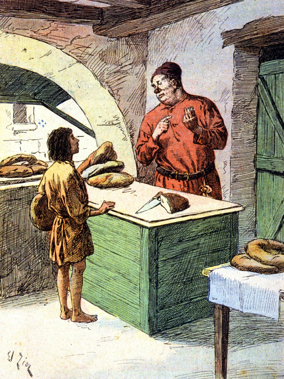 Orta Çağ#39;da bir fırıncı, 1900 dolayları (gravür) by Edouard Francois Zier