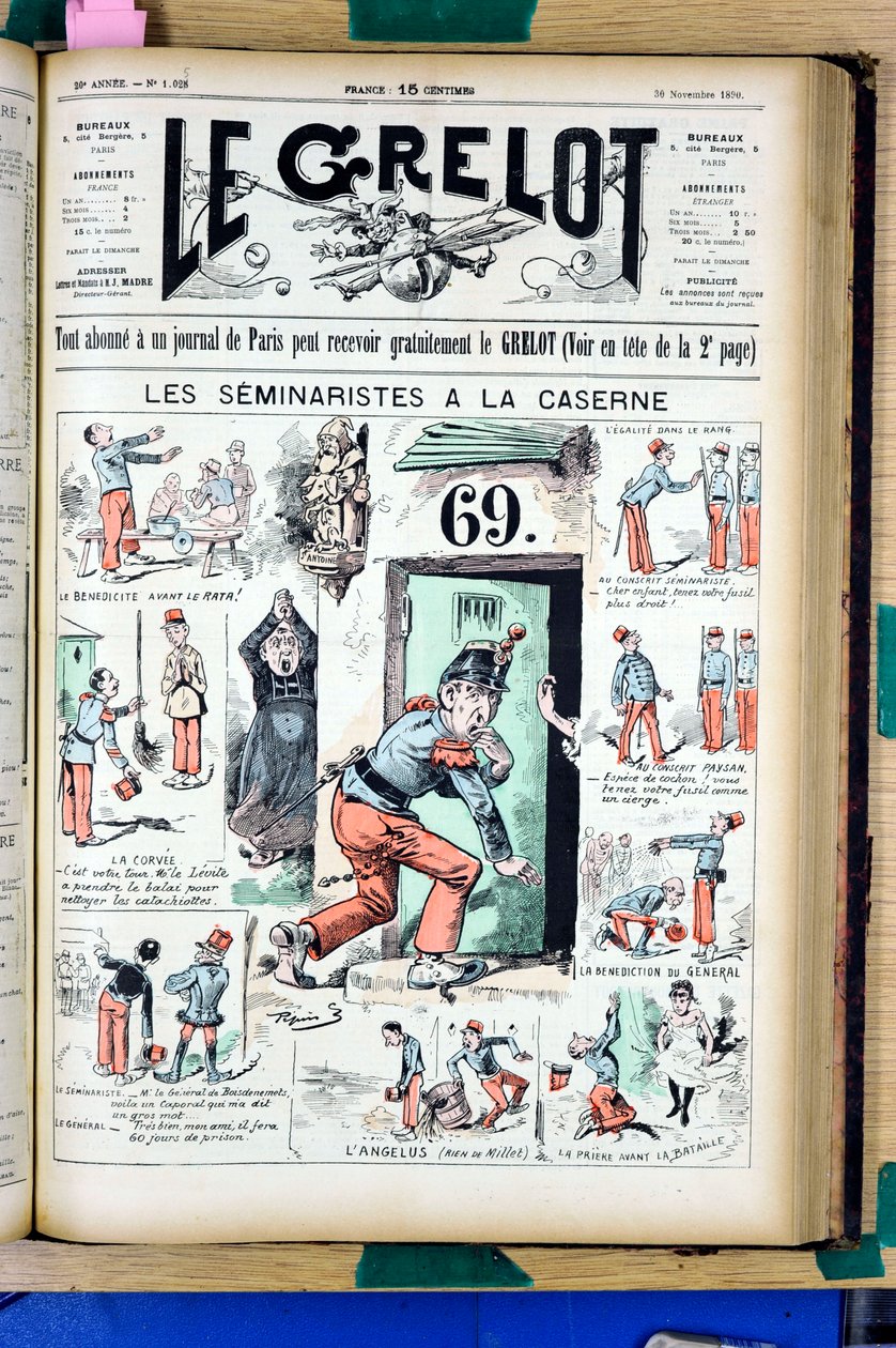 “Le Grelot”un kapağı, sayı 1025, Satirique en Couleurs by Edouard Guillaumin Pepin