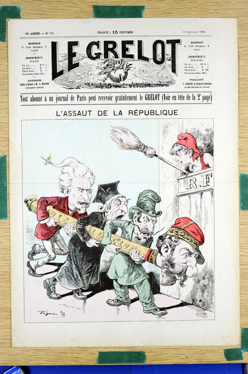 “Le Grelot”un kapağı, 908 numara, Satirique en Couleurs by Edouard Guillaumin Pepin