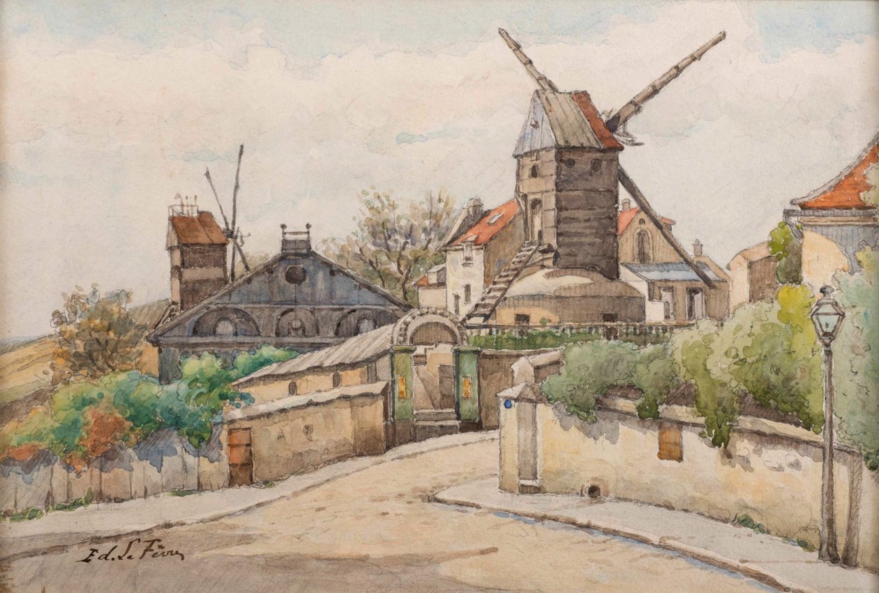 Moulin de la Galette, c. 1895. by Edouard Lefèvre
