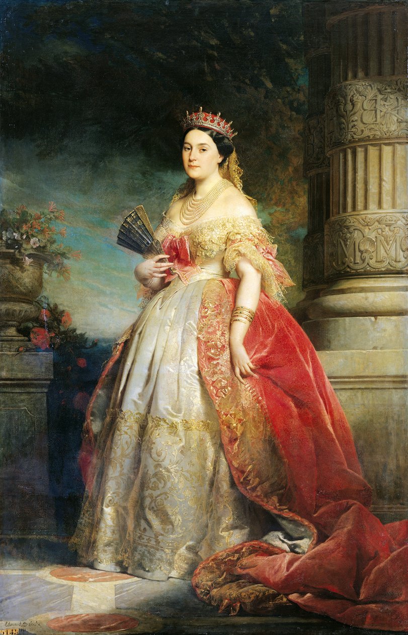 Mathilde Laetitia Wilhelmine Bonaparte (1820-1904) 1861 (tuval üzerine yağlı boya) by Edouard Louis Dubufe