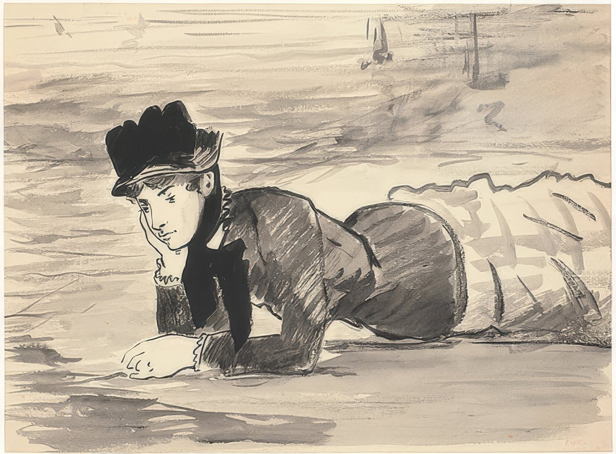 Annabel Lee sahilde. 1881 civarında by Édouard Manet