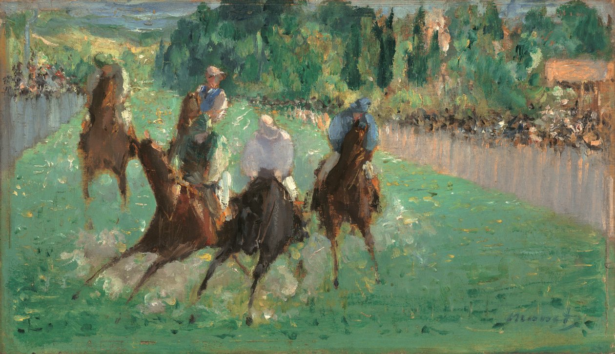 Yarışlarda, c. 1875. by Édouard Manet