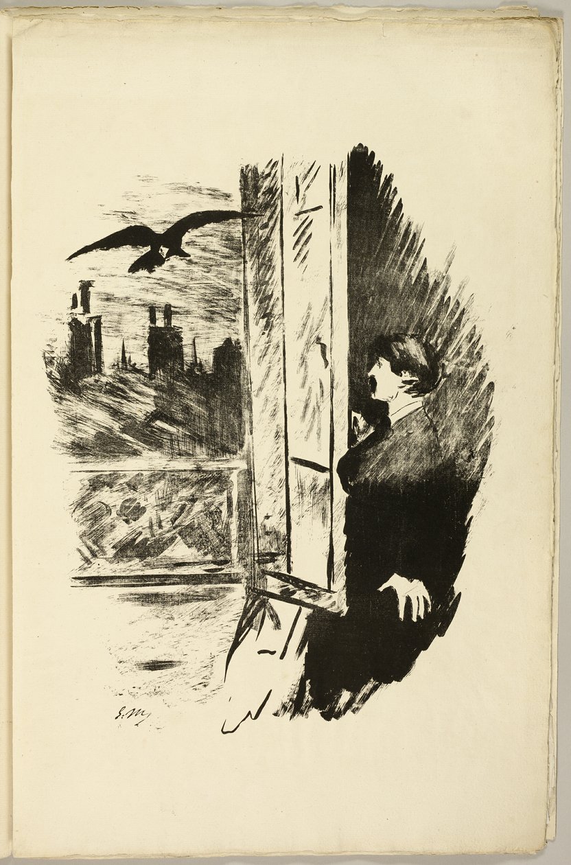 Pencerede ("Burada aç, panjuru fırlattım..."), The Raven