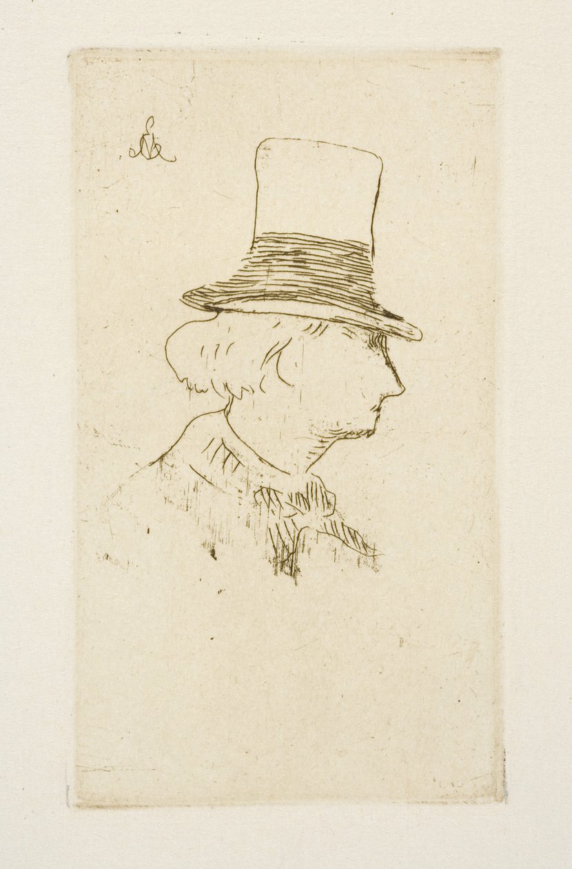 Profilde şapka takan Baudelaire, 1862 by Édouard Manet