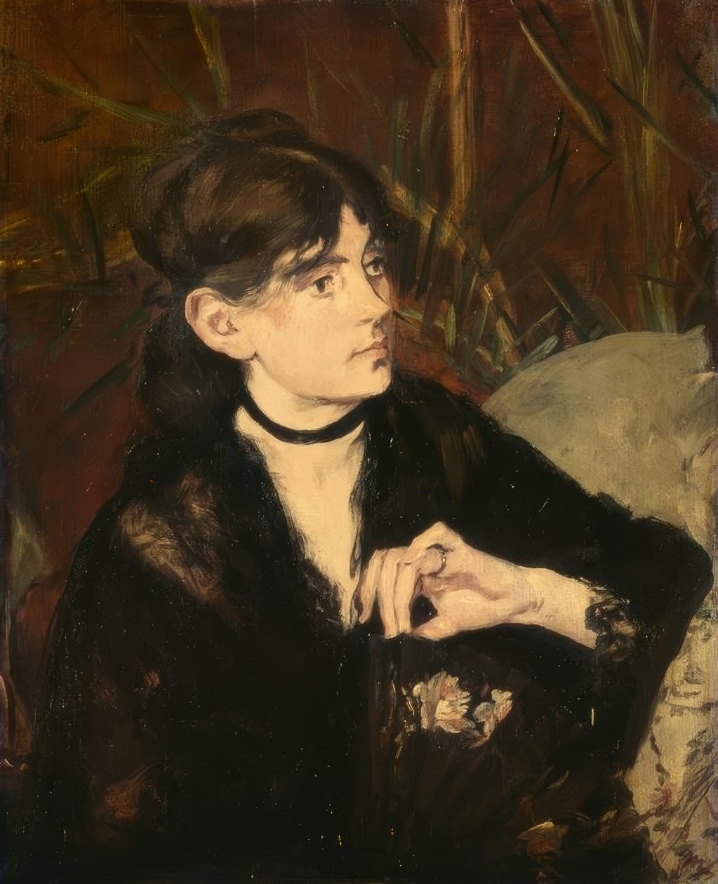 Berthe Morisot tenant un éventail by Édouard Manet