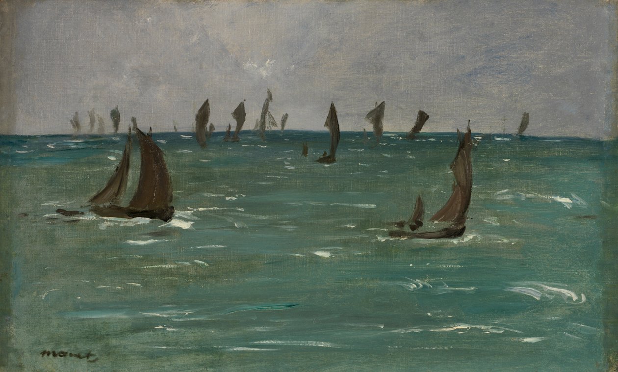 Berck-sur-Mer'deki tekneler, 1873. by Édouard Manet