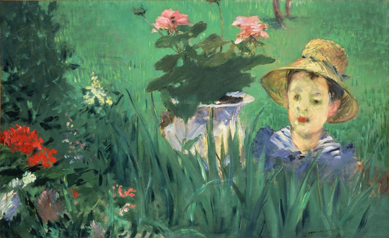 Çiçekli Çocuk Jacques Hoschedé, 1876 by Édouard Manet