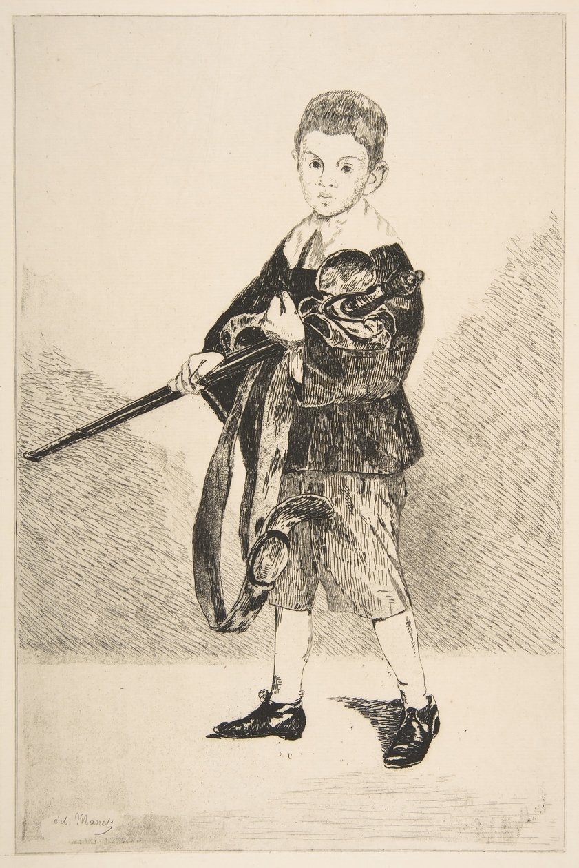 Kılıçlı Çocuk, Sola Döndü, 1862. by Édouard Manet