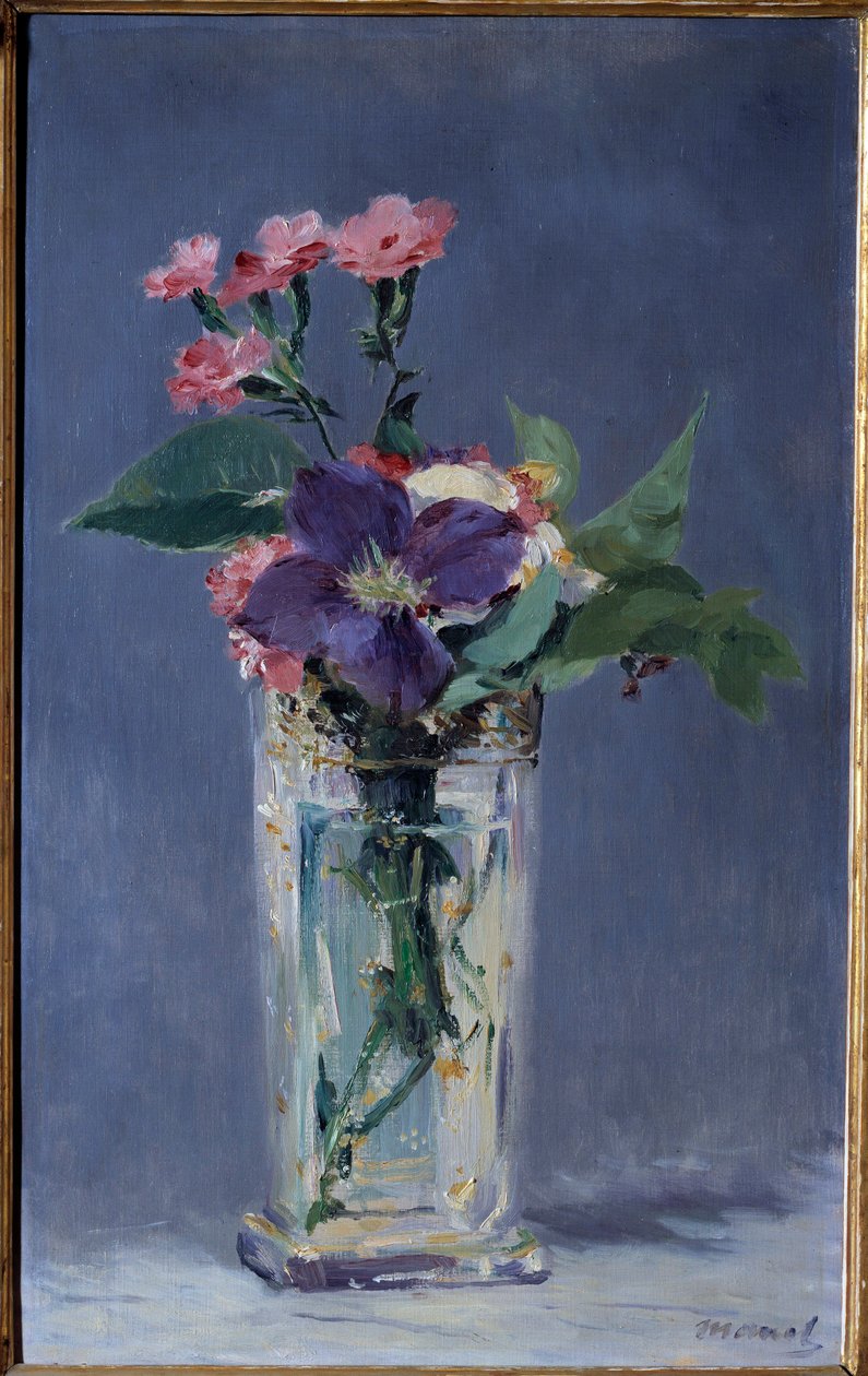 Bir kristal vazoda karanfiller ve yabanasmaları Boyama Edouard Manet (1832-1883) 1882 Dim. 0,56x0,35 m Paris, Orsay Müzesi by Édouard Manet
