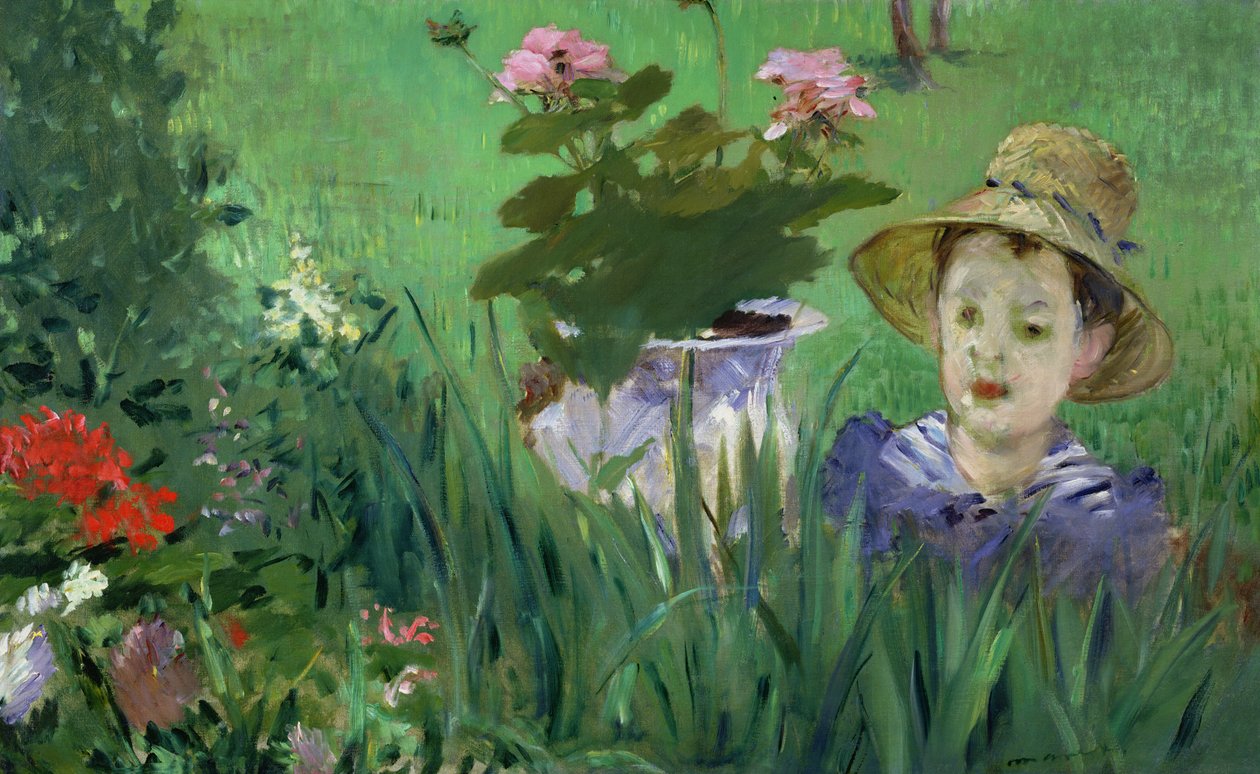 Çiçeklerdeki Çocuk (Jacques Hoschede) 1876 by Édouard Manet