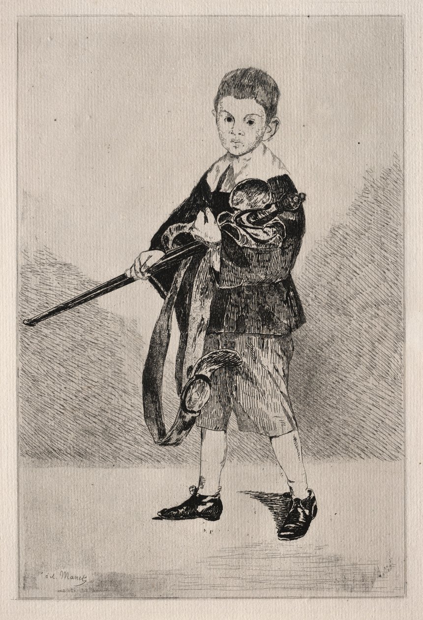 Kılıçlı Çocuk, Sola Döndü. by Édouard Manet