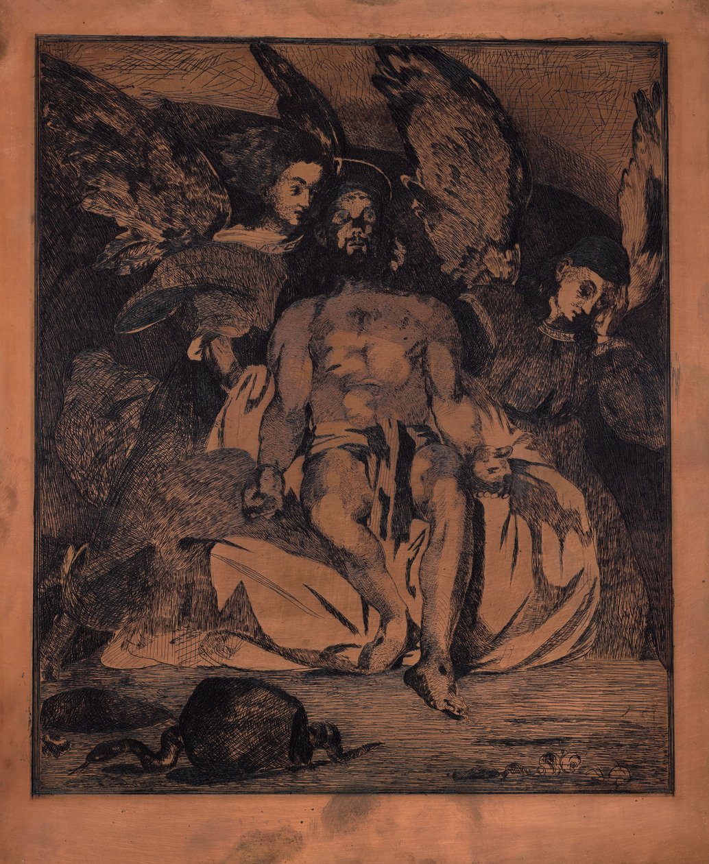 Meleklerle Ölü İsa by Édouard Manet