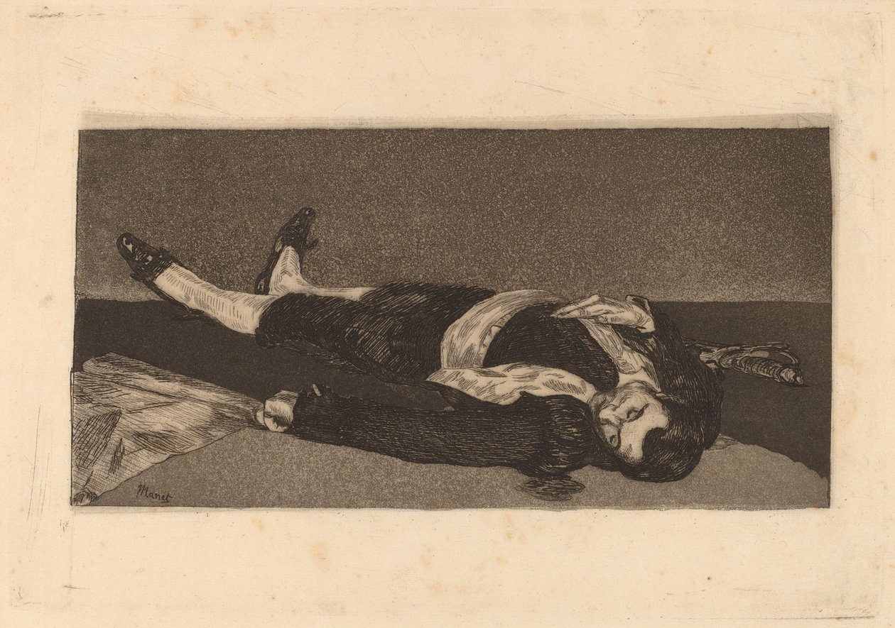 Ölü Toreador Boğa güreşçisi mort, 1868. by Édouard Manet