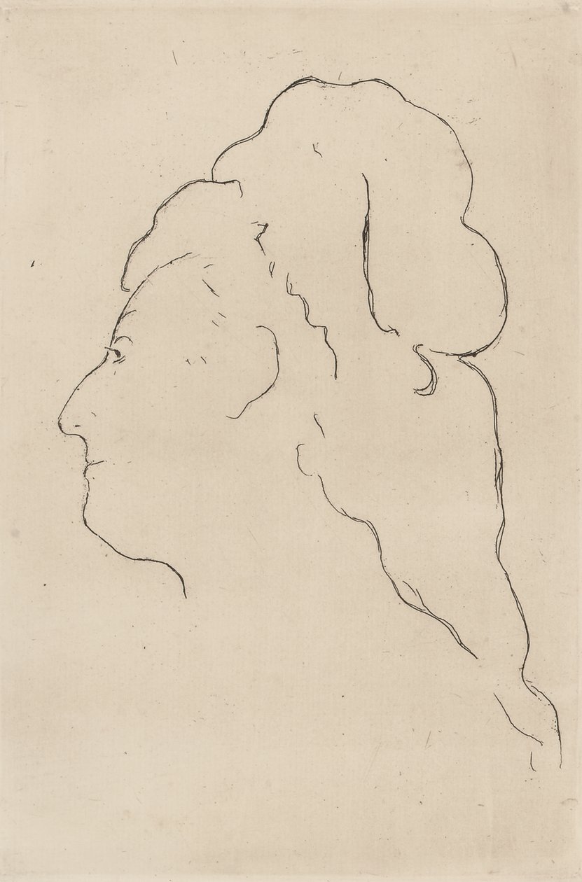 Eva Gonzales, profil sola döndü, 1870 by Édouard Manet