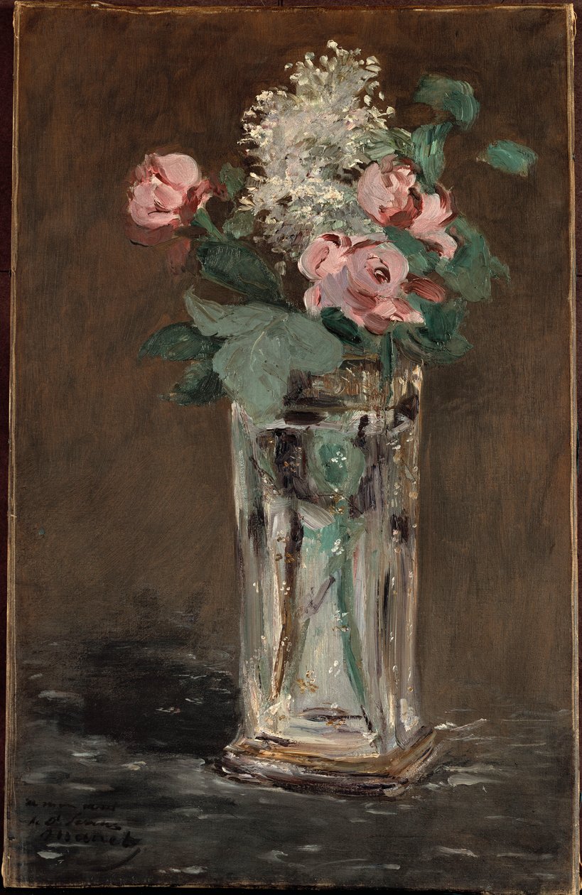 Kristal Vazoda Çiçekler (tuval üzerine yağlı boya) by Édouard Manet