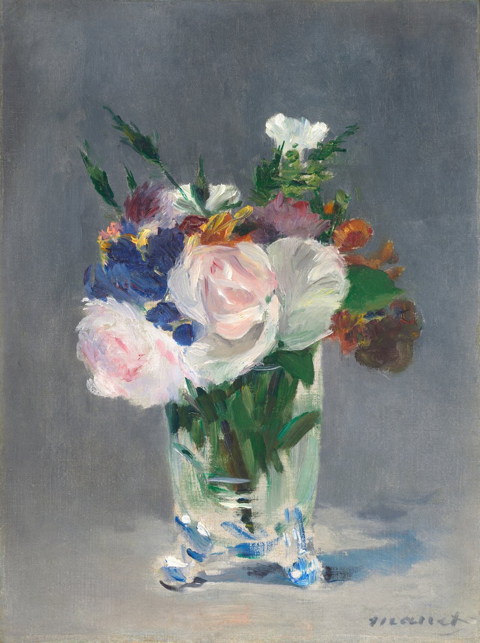 Kristal Vazoda Çiçekler by Édouard Manet