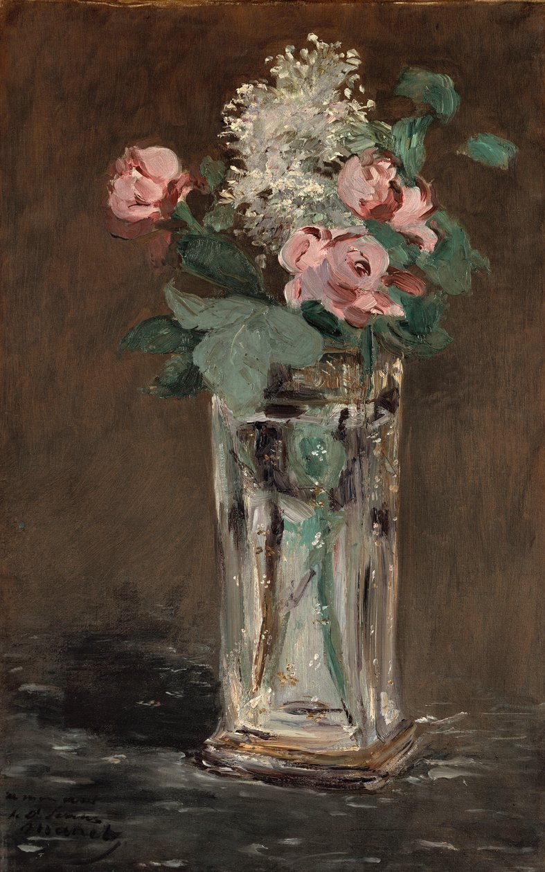 Kristal Vazoda Çiçekler by Édouard Manet
