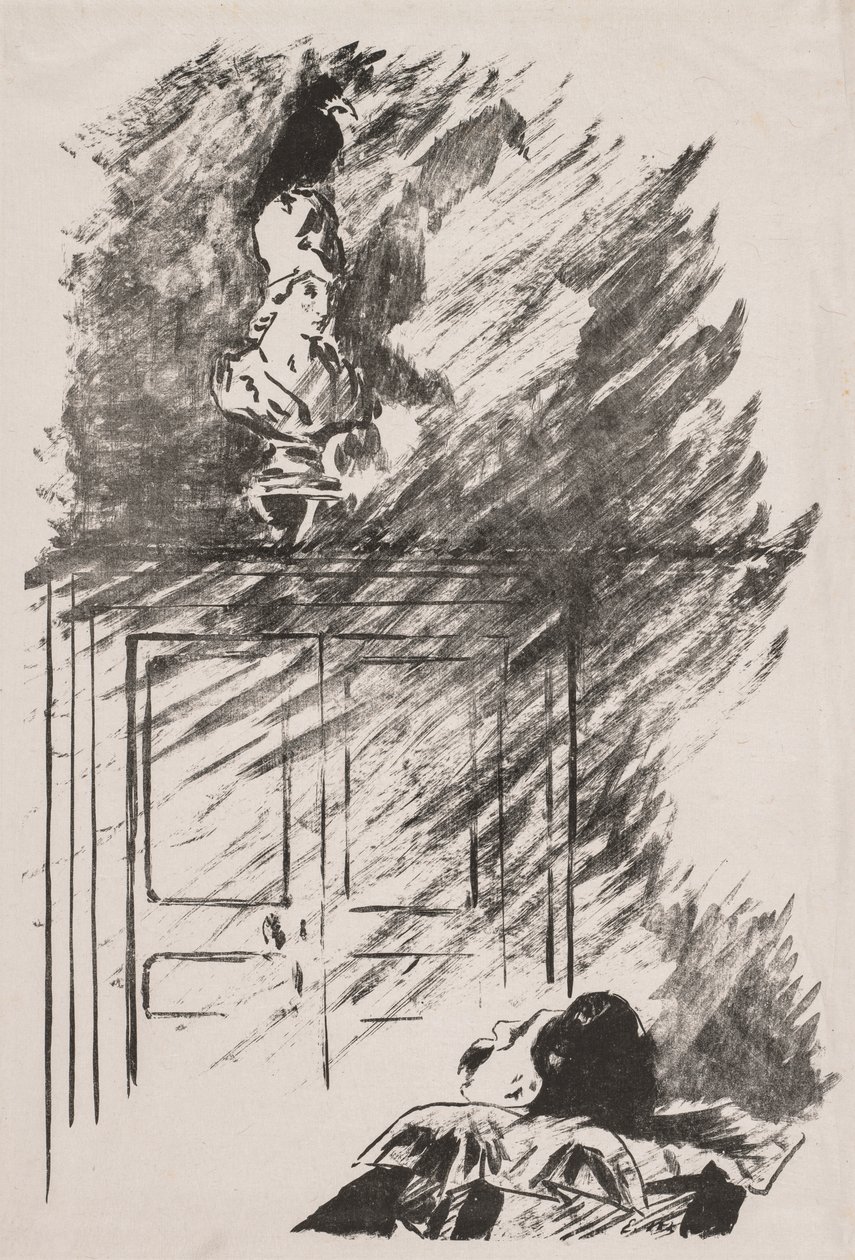 Edgar Allan Poe'nun Kuzgun için İllüstrasyonu by Édouard Manet