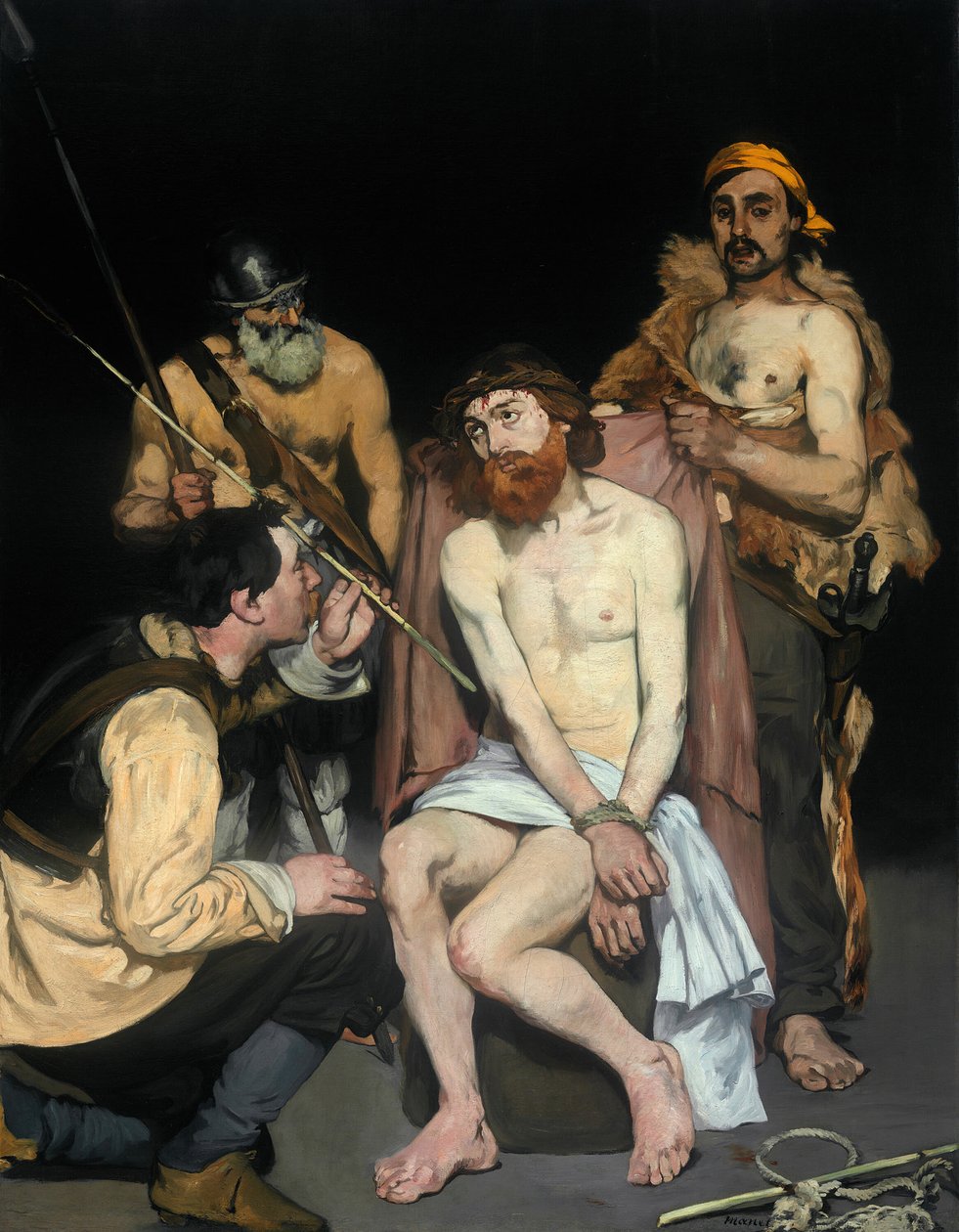 Askerler Tarafından Alay Edilen İsa, 1865. by Édouard Manet