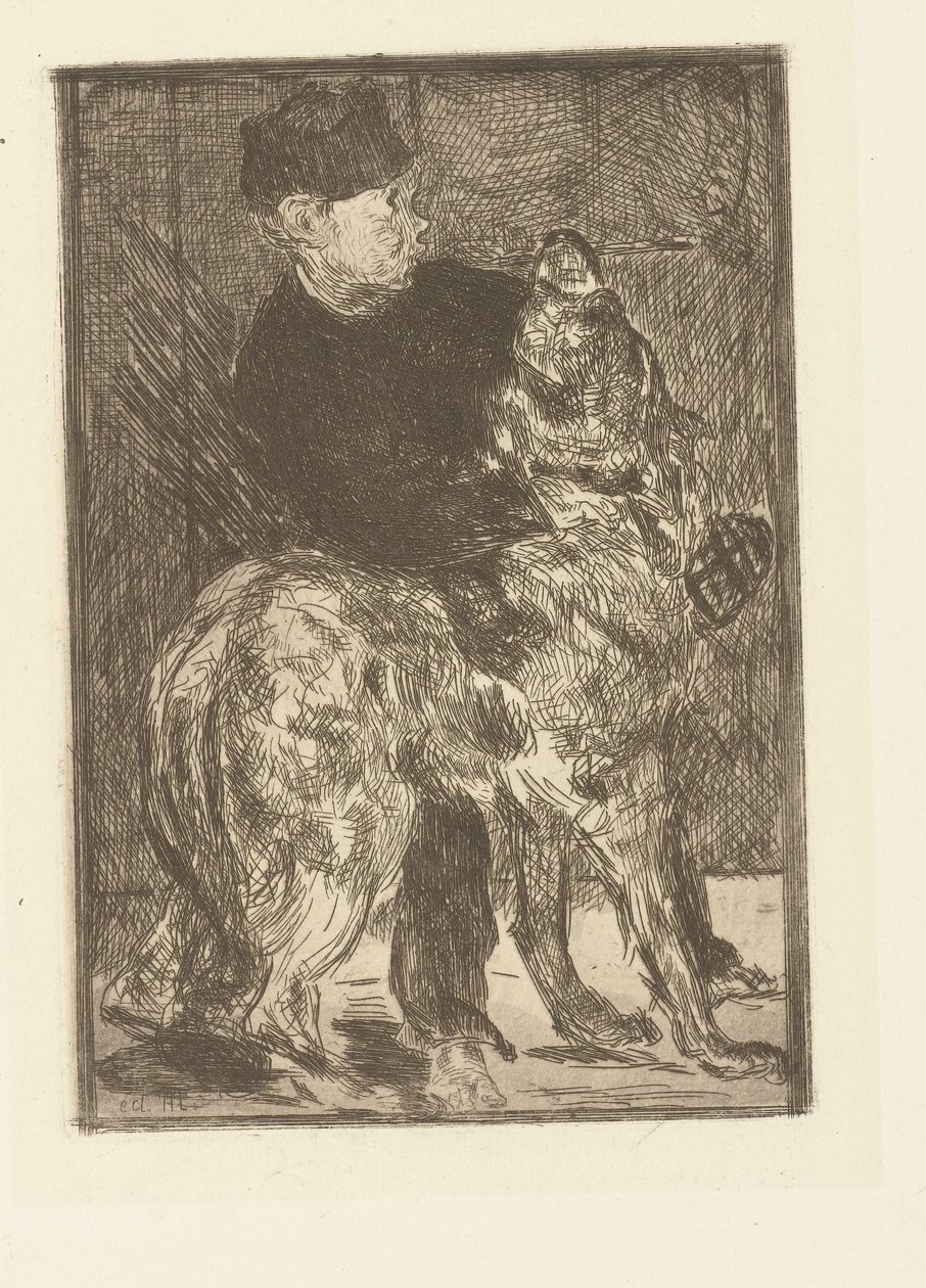 Jongen speelt hond ile tanıştı Oğlan ve köpek by Édouard Manet