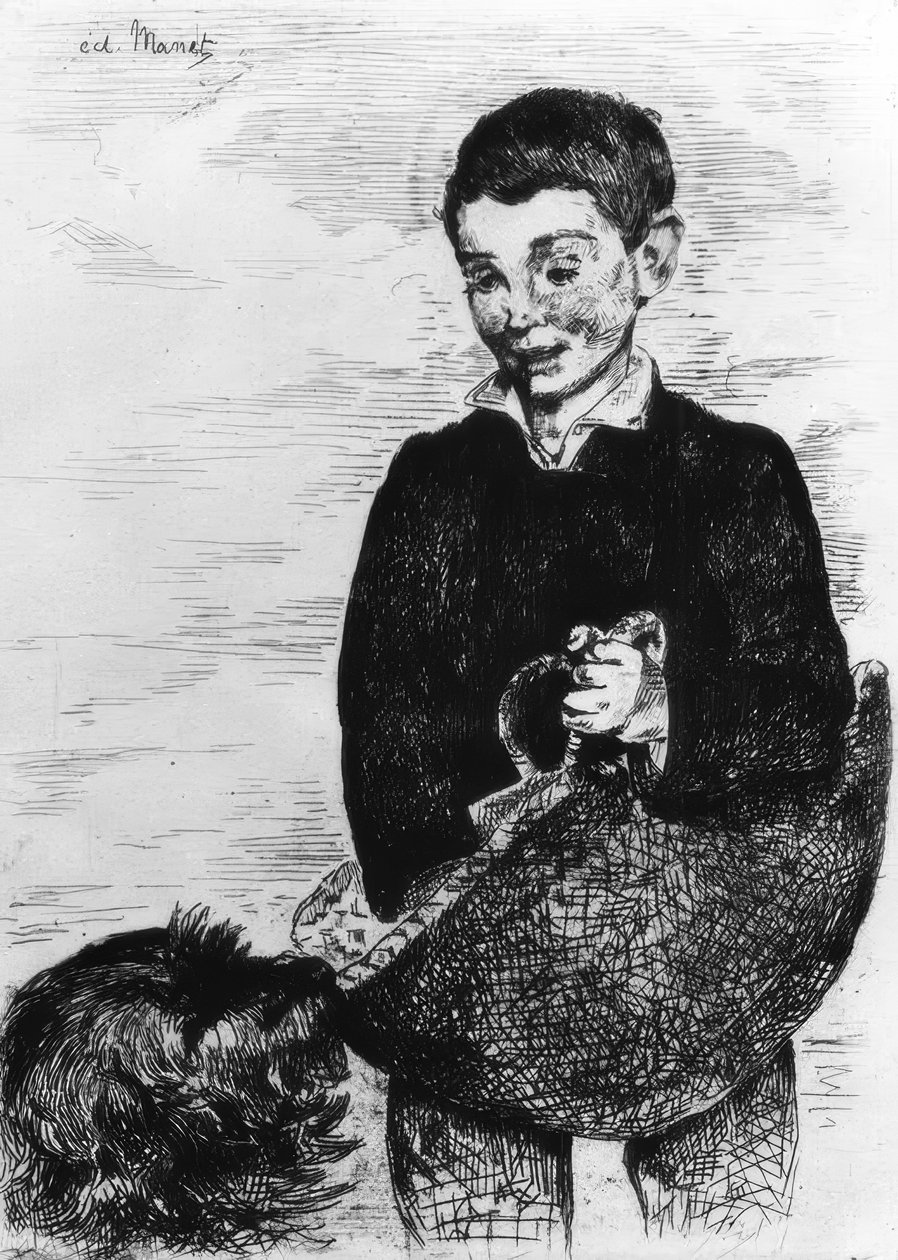 köpekli çocuk by Édouard Manet