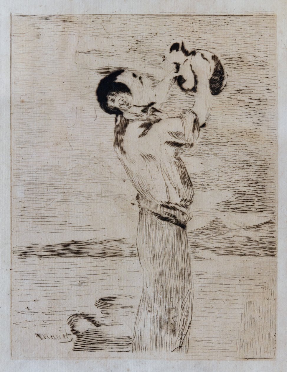 Su tiryakisi (aşındırma ve kuru nokta) by Édouard Manet