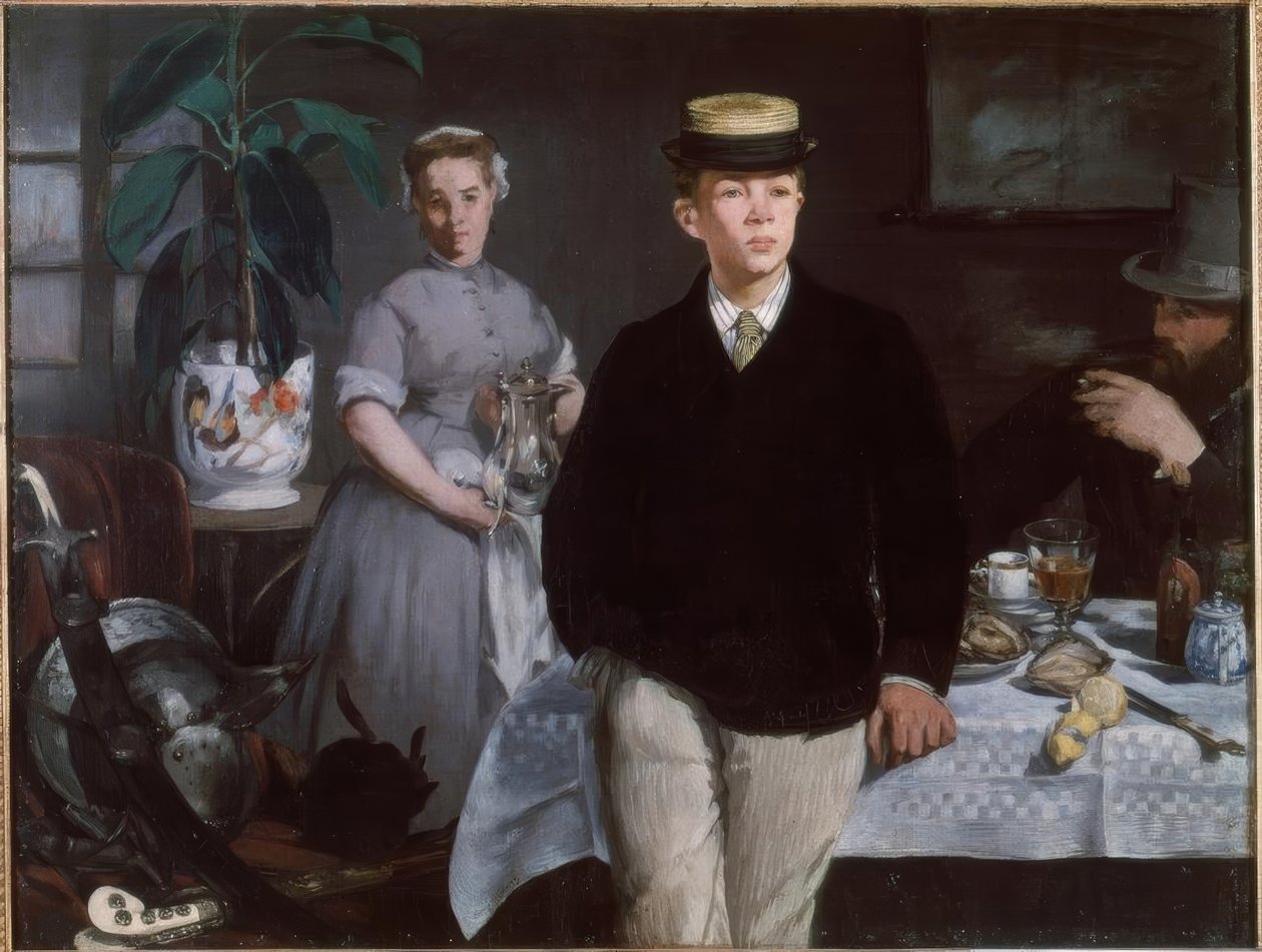 atölyede öğle yemeği by Édouard Manet
