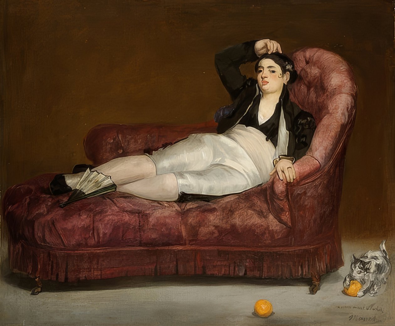 İspanyol kostümlü genç kadın uzanıyor. 1862-63 by Édouard Manet