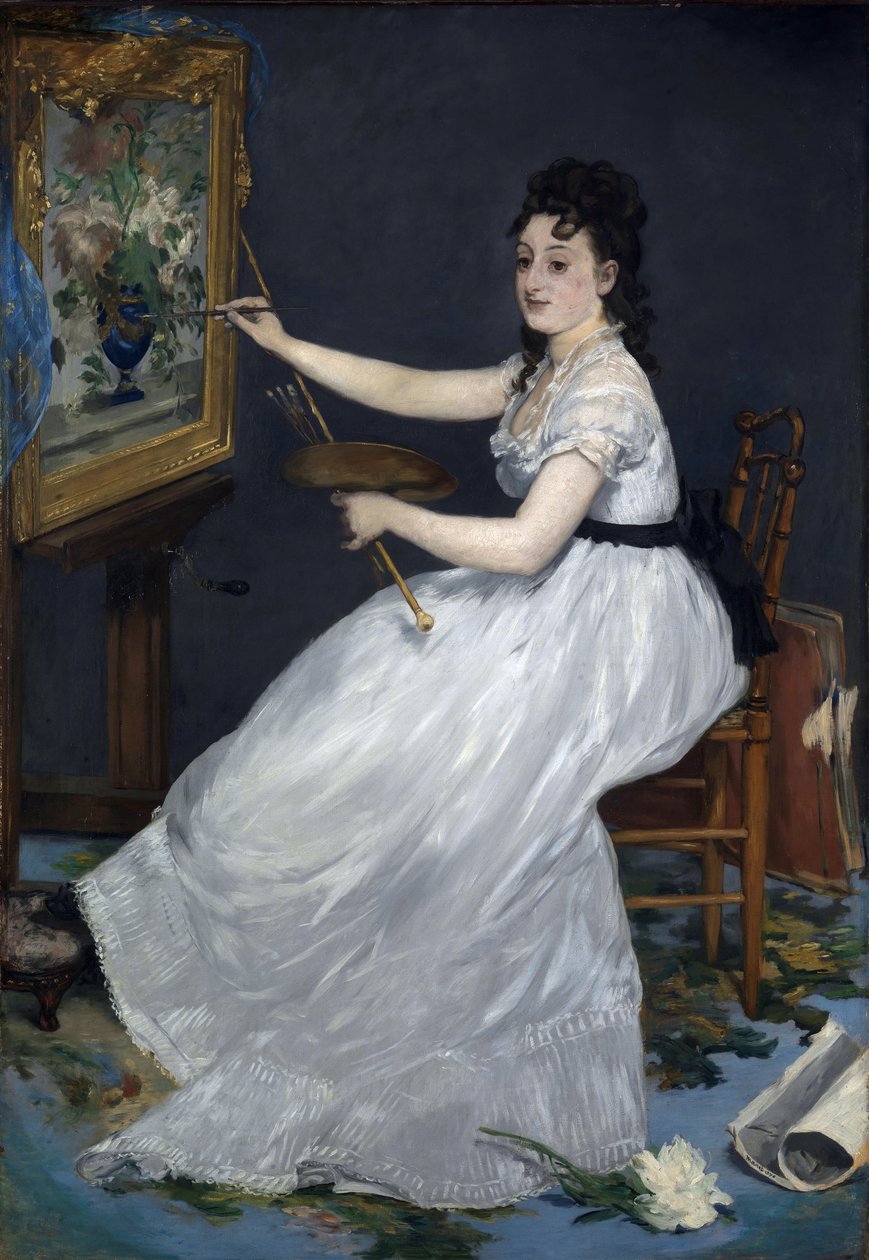 Manet, Edouard (1832-1883) Eva Gonzales (1849-1883) Tuval üzerine yağlı boya 1870 Ulusal Galeri, Londra 191x133,4 by Édouard Manet