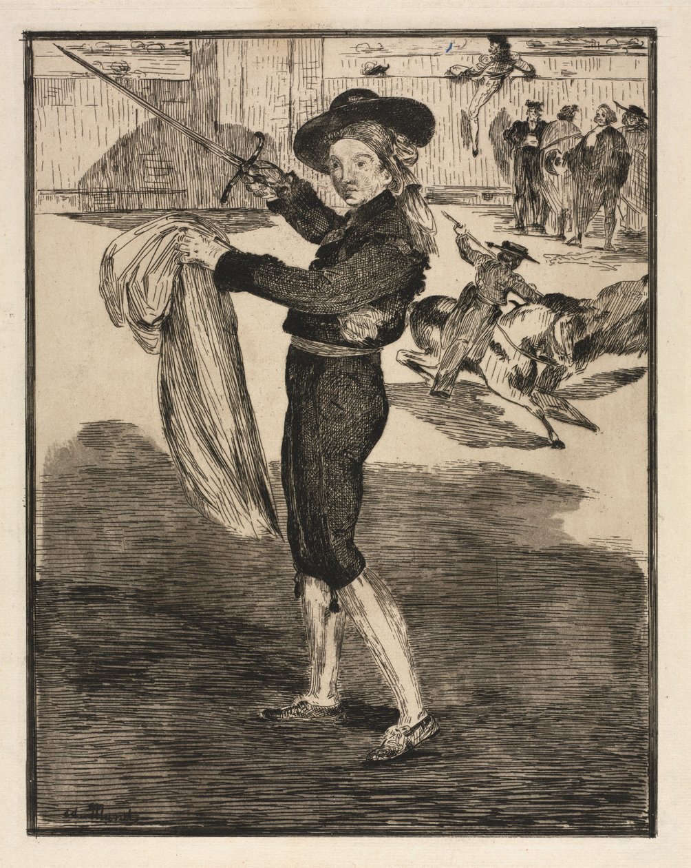 Mille, Victorine bir Espada kostümü içinde. by Édouard Manet