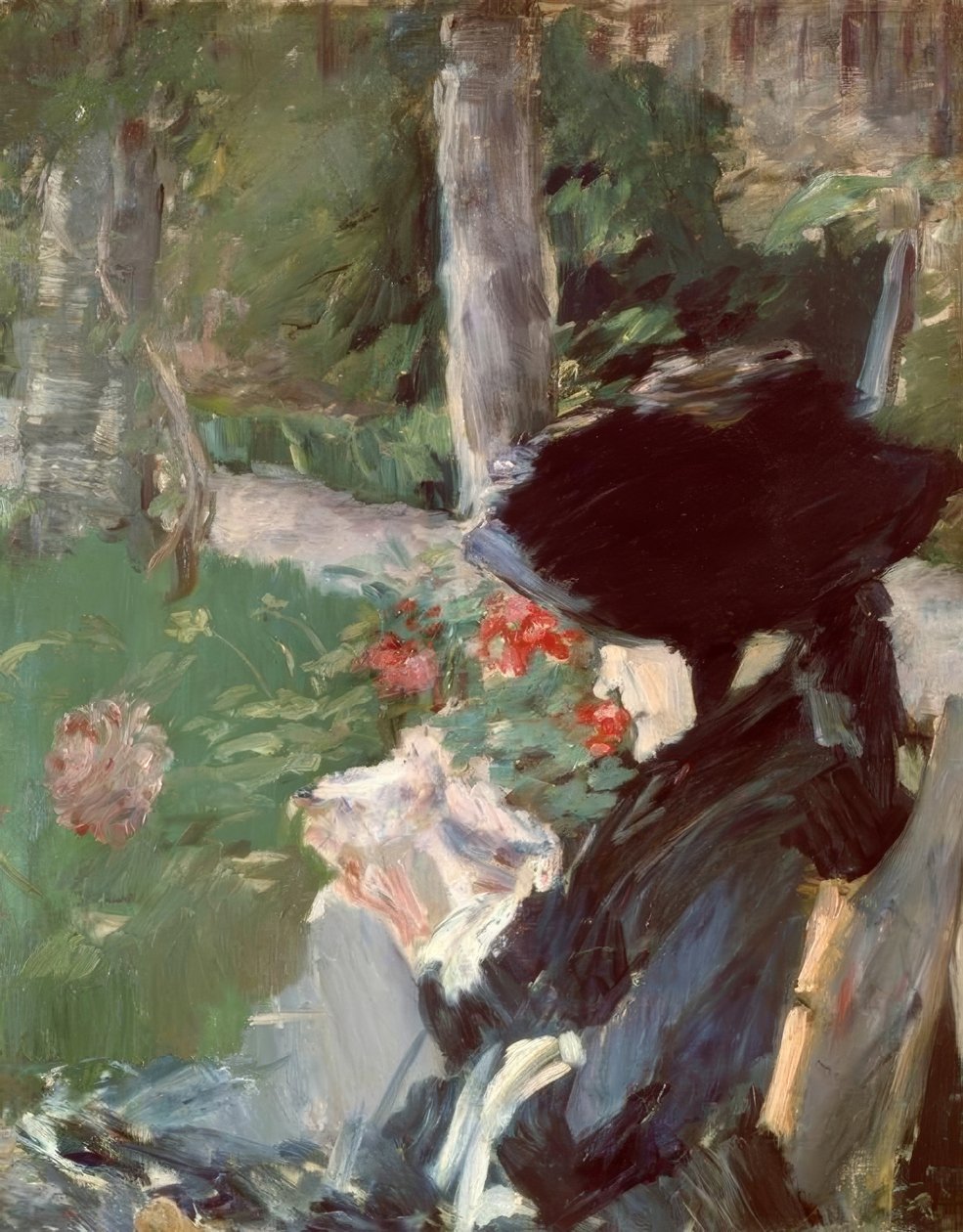 Bellevue bahçesinde Madam Manet anne by Édouard Manet