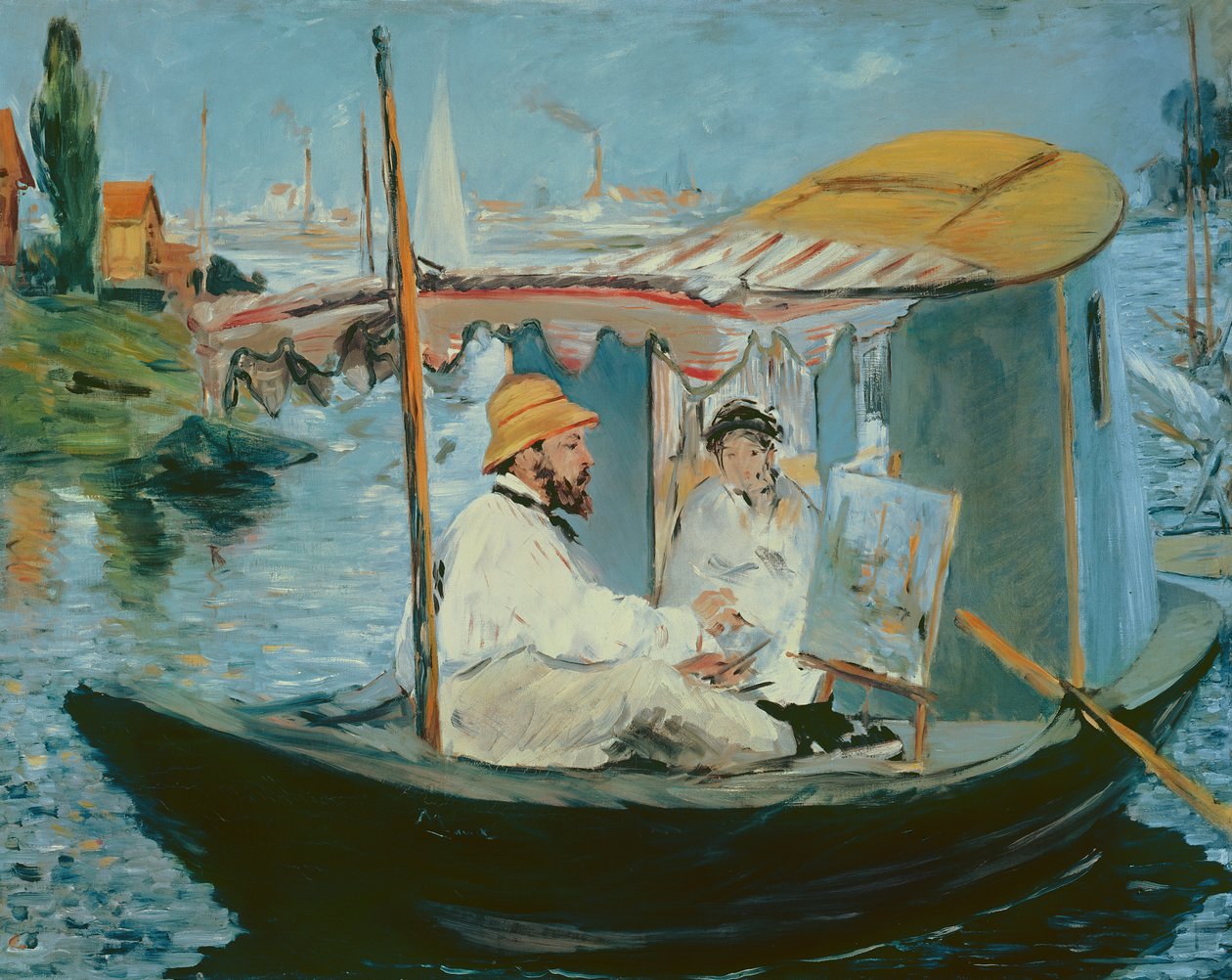 Monet Yüzen Stüdyosunda by Édouard Manet