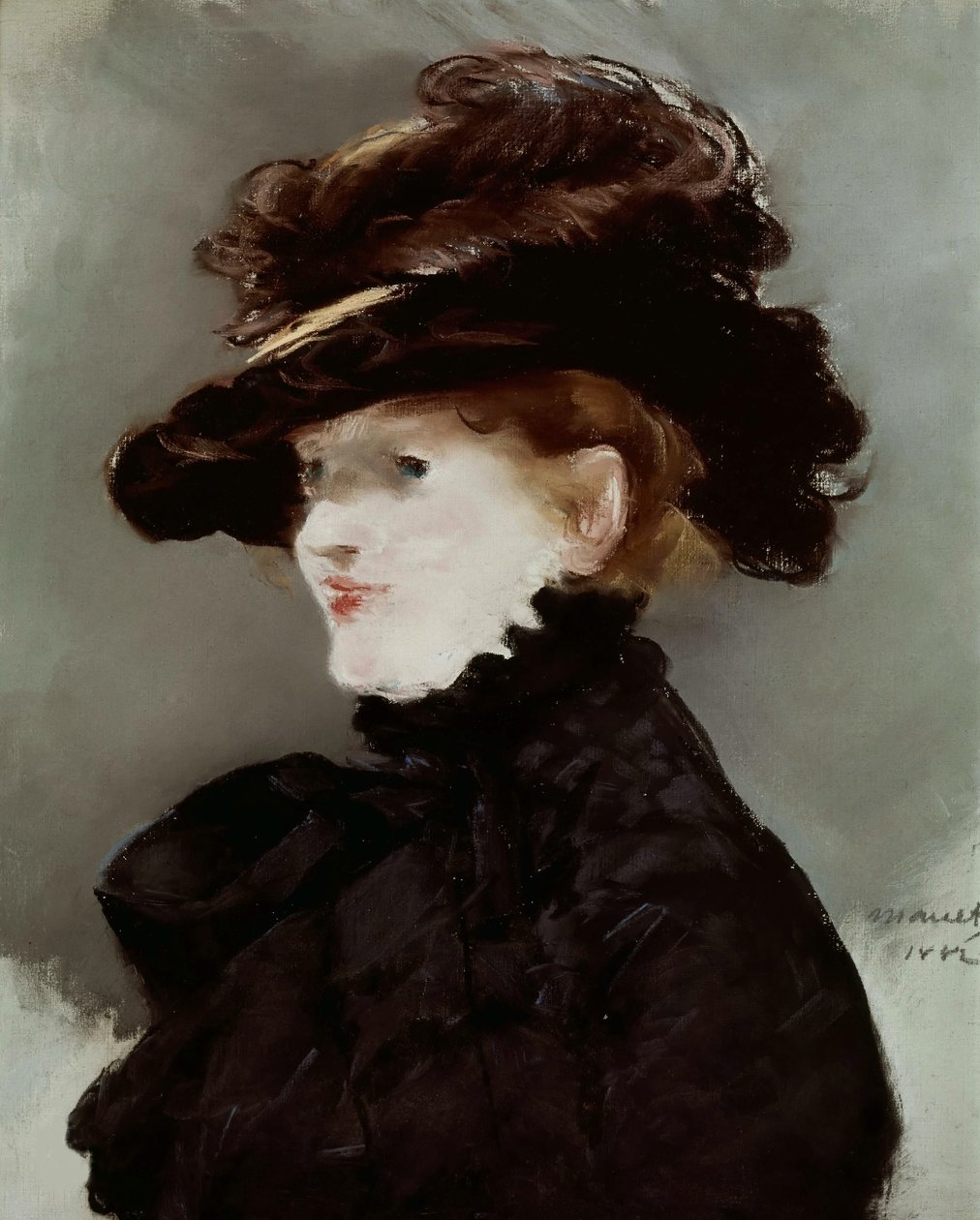 Siyah Şapkalı Méry Laurent, 1882. by Édouard Manet